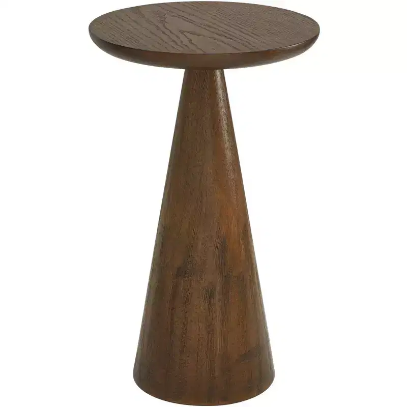 20 High Rustic Modern Walnut Finish Wood Side Table