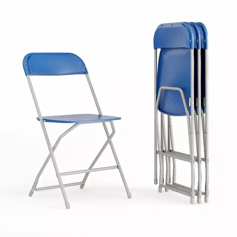 Emma and Oliver 650 lb. Capacity Premium Home and Event Plastic Folding Chair (4 Pack)