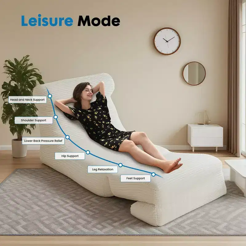 JIONJOY 3-in-1 Convertible Sofa Bed - Sleeper Chair with High-Density Foam, Portable Fold Out Lounger-White