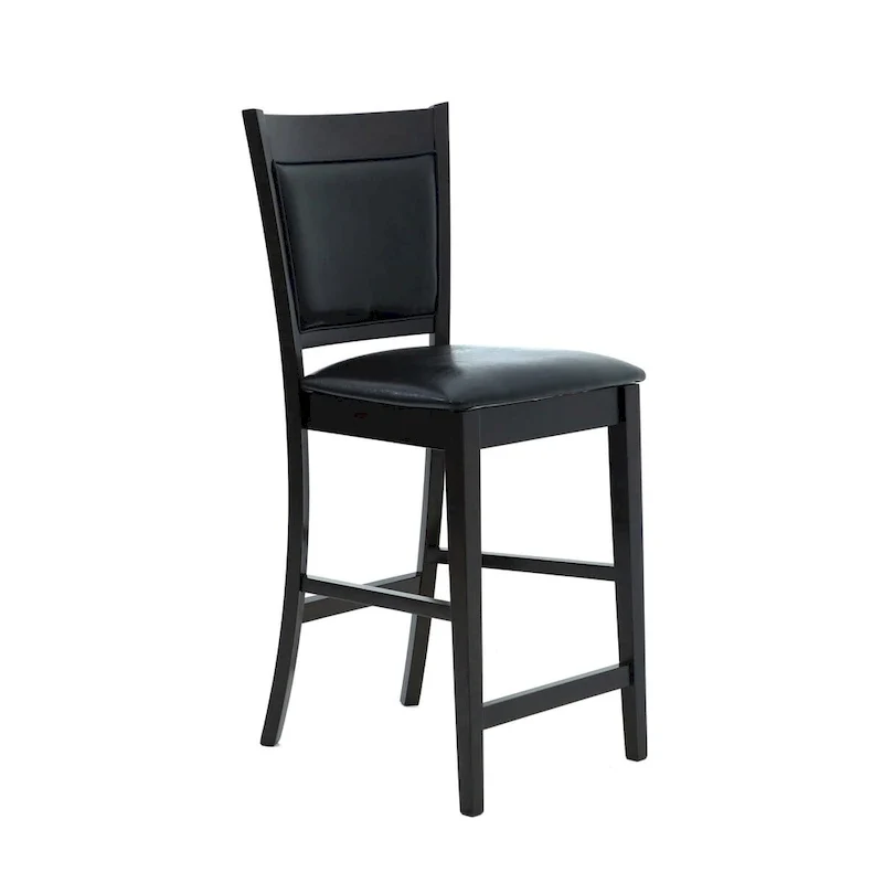 Finley Espresso and Black 5-piece Square Counter Height Dining Set