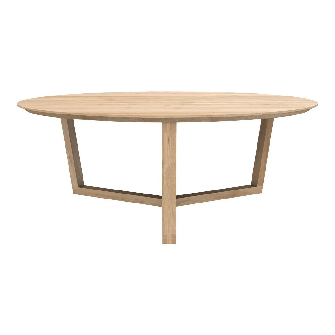 Contemporary Wood Coffee Table with Clean-Line Tripod Base for Living Room