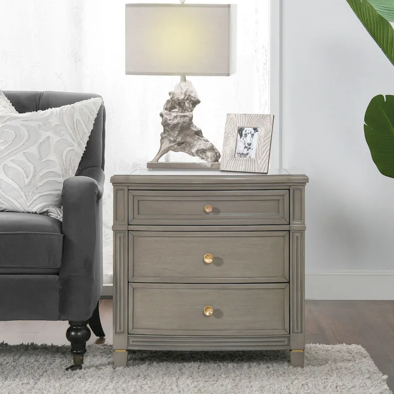 Dauphin Solid Wood End Table with Storage Shelf for Living Room