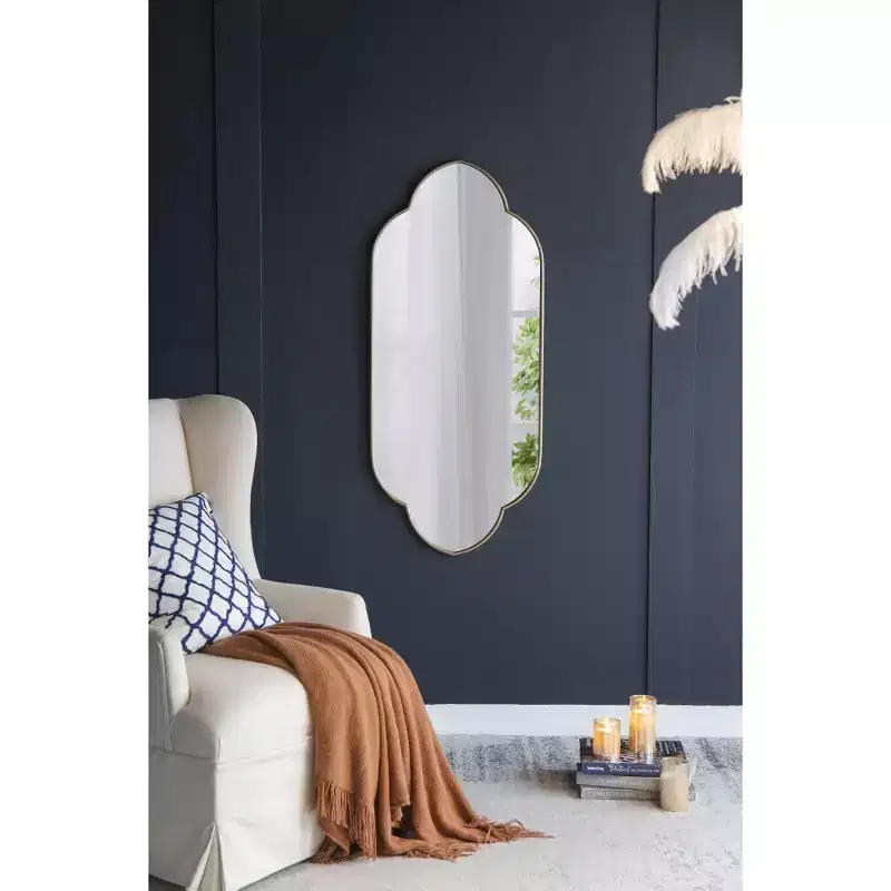 Modern Novelty Decorative Wall Mirror with Wooden Edge
