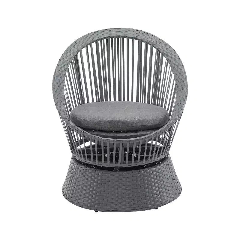 Christopher Knight Home Acheson Modern Outdoor Rattan and Iron Upholstered Accent Chair