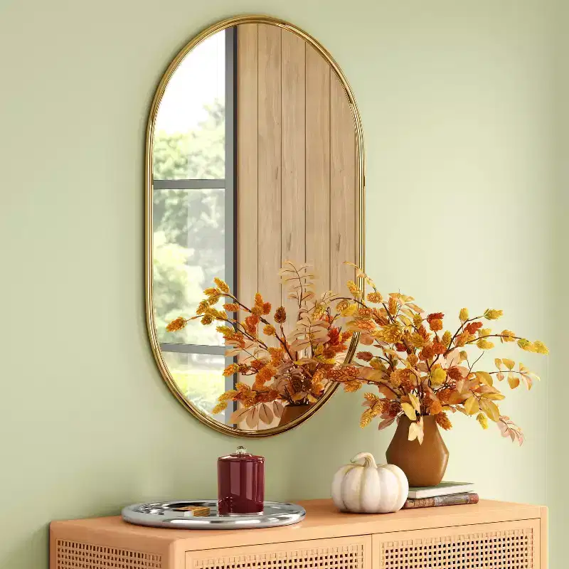24x36 Metal Tube Wall Mirror Gold - Threshold™