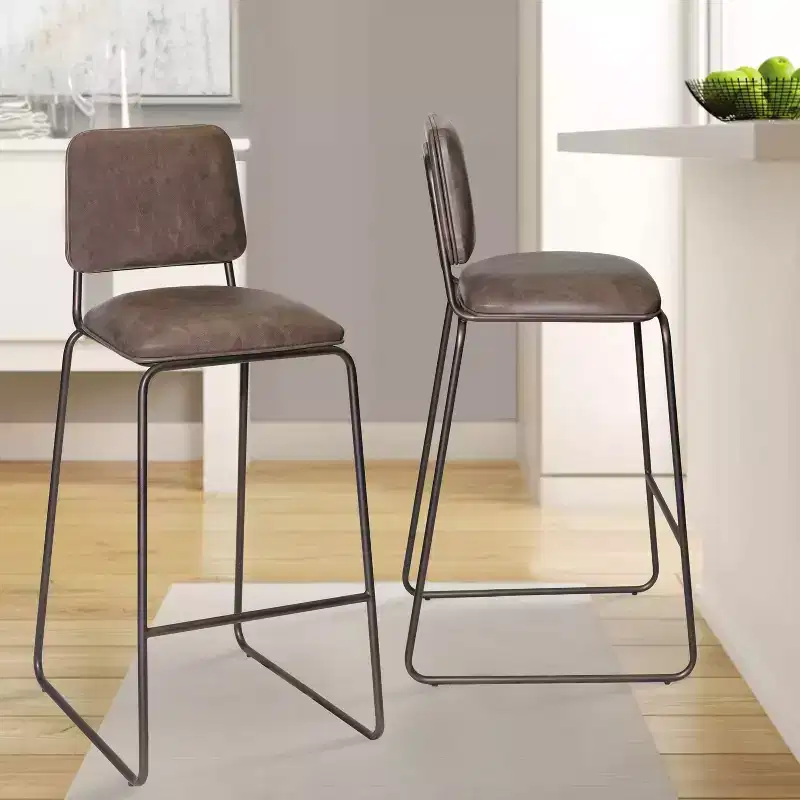 Mesa Barstools Cocoa Brown/Gunmetal - Steve Silver Co.