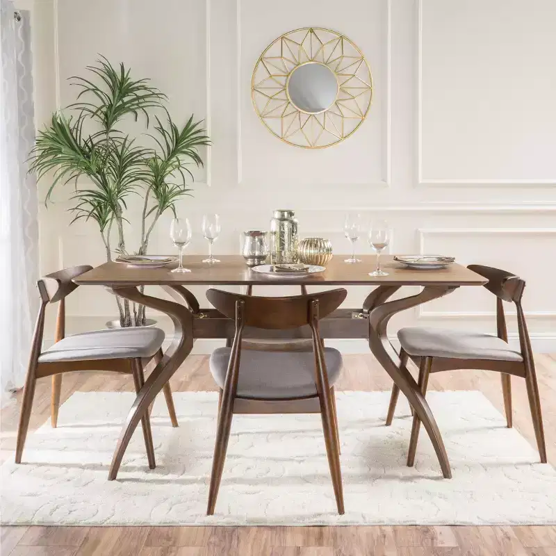 Christopher Knight Home Brevard Mid Century Modern Fabric Upholstered 5 Piece Dining Set