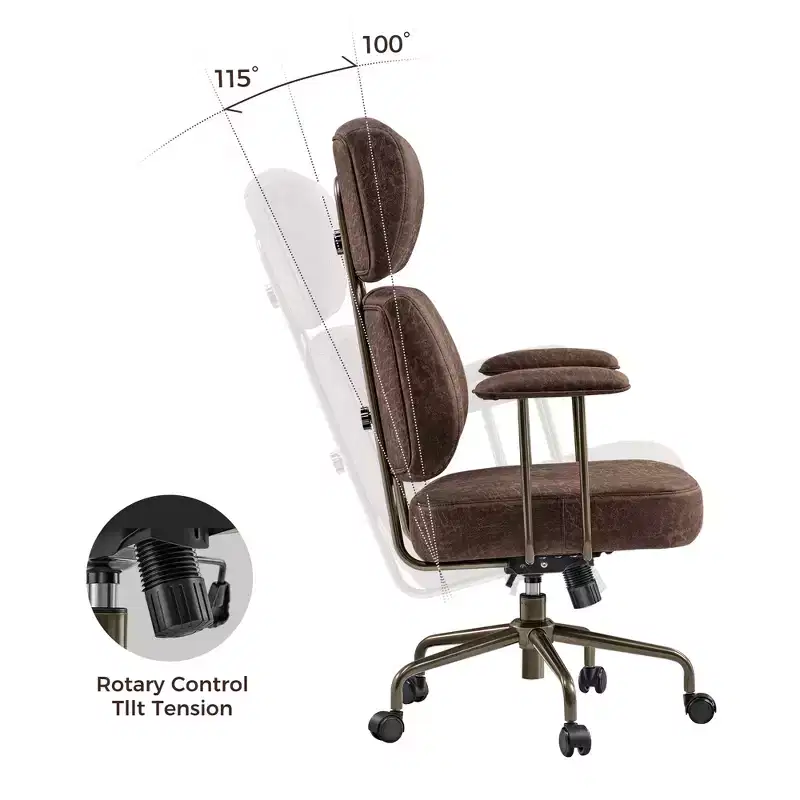 Faux Suede Fabric High Back Office Chair