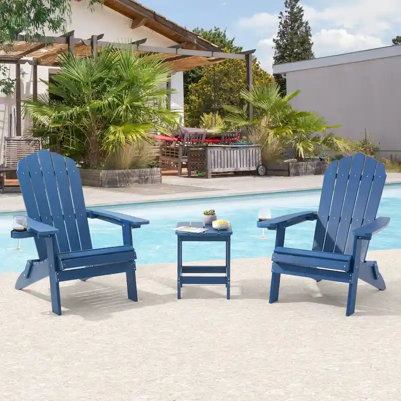 Bonosuki Set of 2 Folding Adirondack Chair Patio Fire Pit Chair