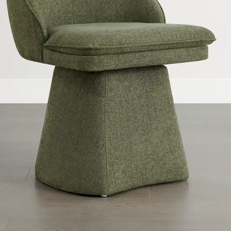 Darah Upholstered Swivel Armless Dining Chair Double-layered Cushions
