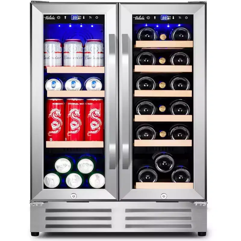 Hooure 24 in. Wine and Beverage Refrigerator 18 Bottles and 88 Cans Capacity Beverage Cooler