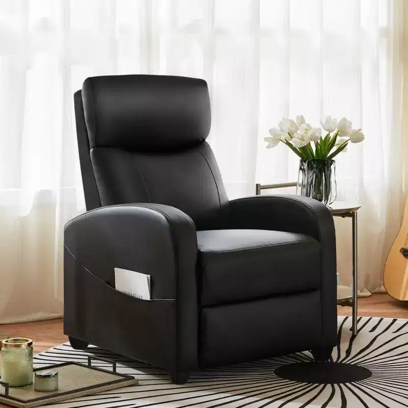 Zeus & Ruta Recliner Chair with Side Pockets, Adjustable 90 to 160, & High-Resilience Sponge