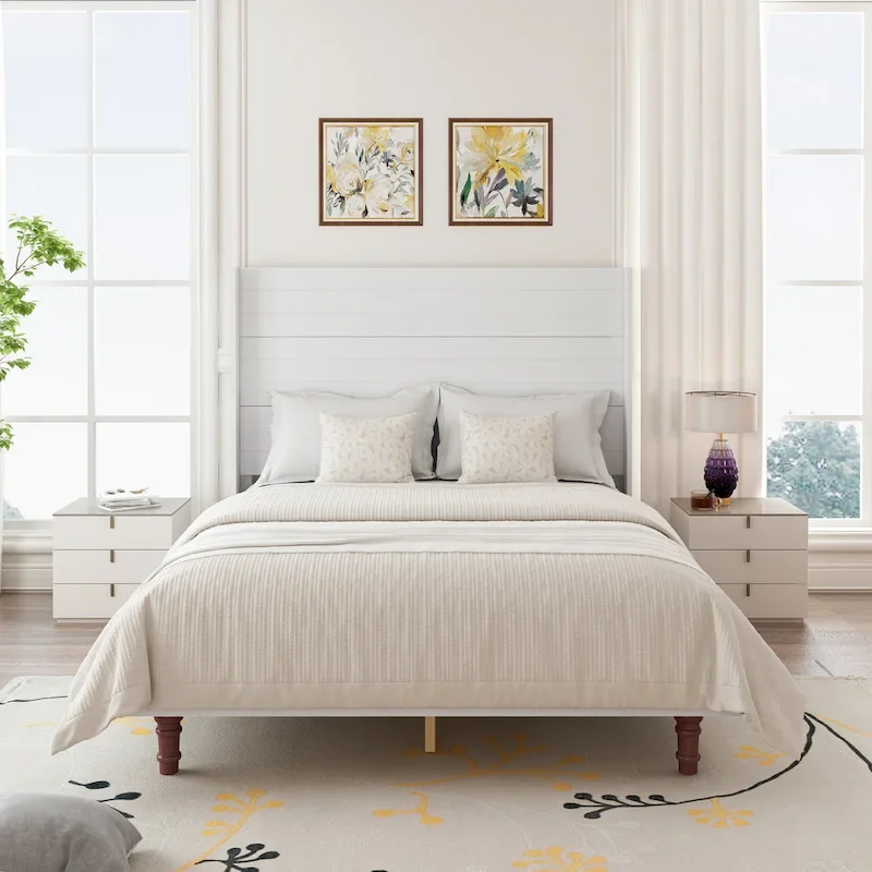 '- Ethan 54  High Headboard Bed with Comfortable Back Support