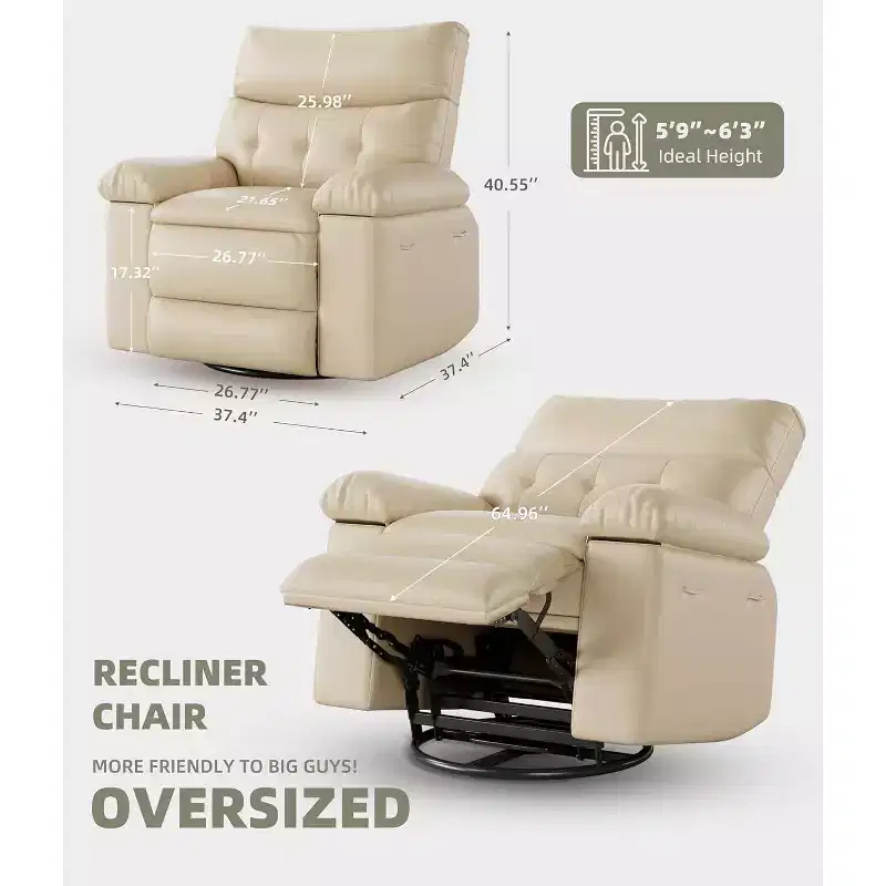 Lift Recliner Chair with Heat & Massage  27 Wide Seat, 360 Swivel, Manual Rocker & Remote Control for Living Room, Elderly & Nursing Home