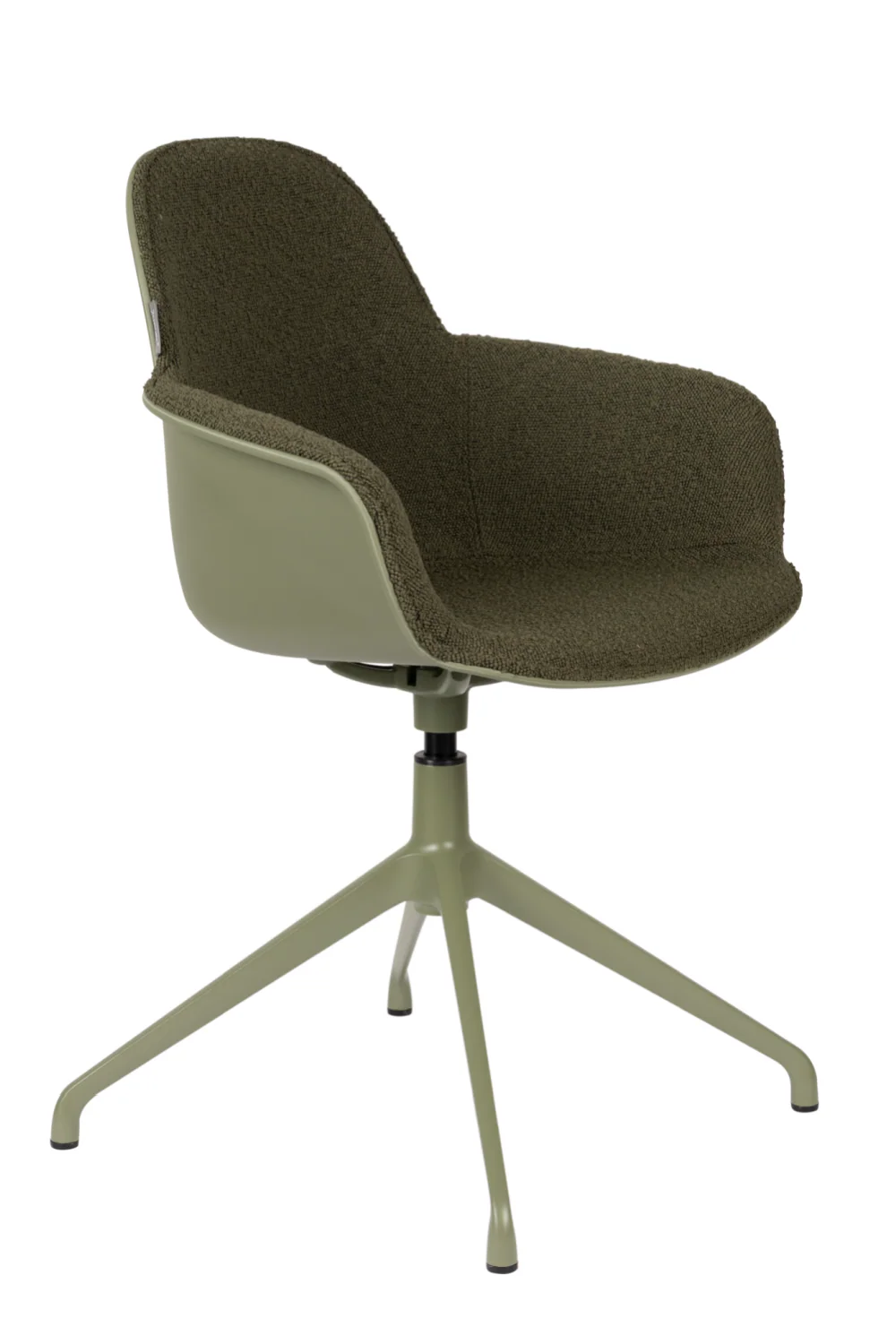 Green Upholstered Swivel Armchairs (2)