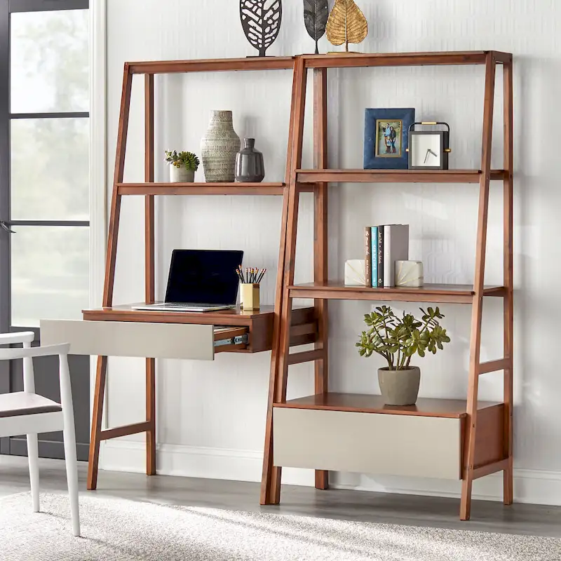 Ladder Desk and Bookshelf 2-Piece Set