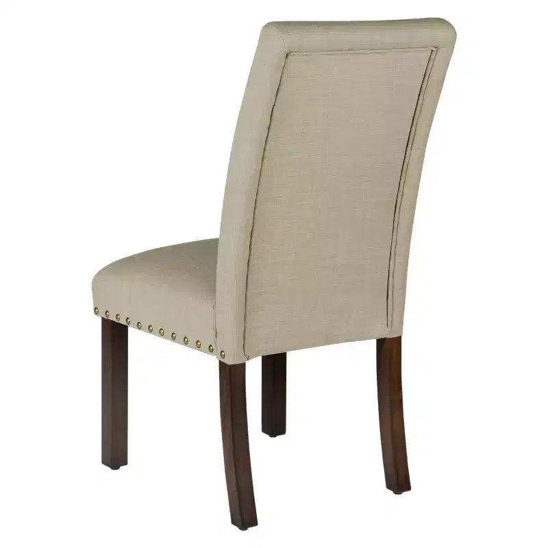 Set of 2 Michele Dining Chair with Nailhead Trim Linen - HomePop