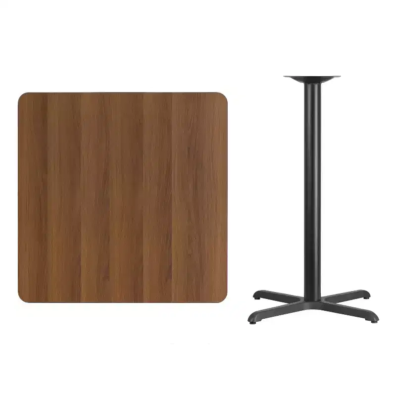 Flash Furniture 36'' Square Laminate Table Top with 30'' x 30'' Bar Height Table Base