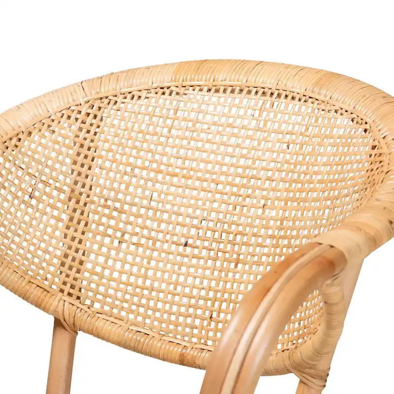 Varick Bohemian Natural Brown Finished Rattan Dining Chair