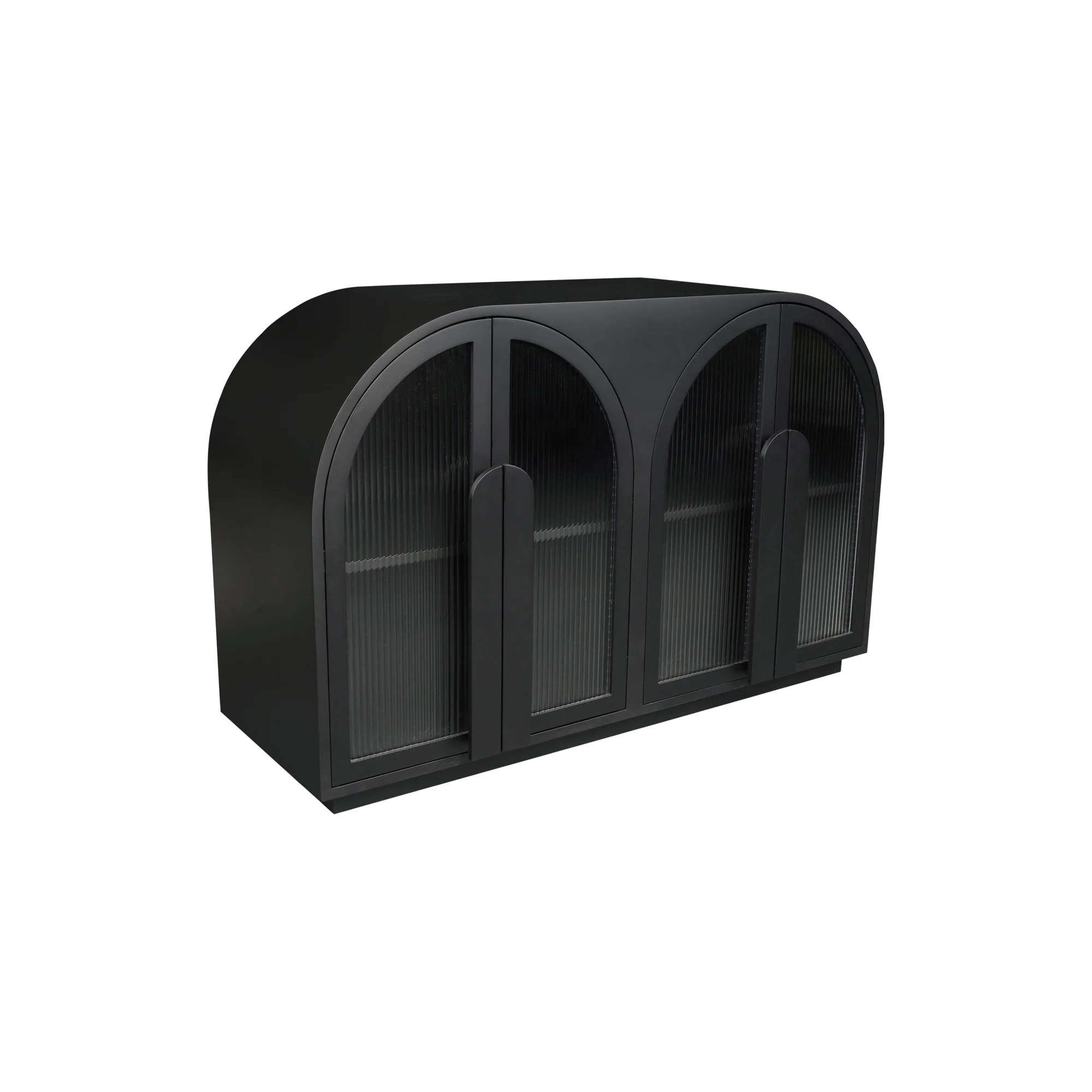 Cozy Faux Shearling & Rubberwood Cabinet with Contemporary Enveloping Design for Living Room