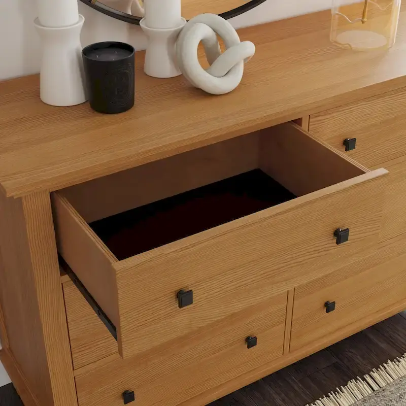Oak Park Brown Wood Queen Bed, Nightstand and Dresser