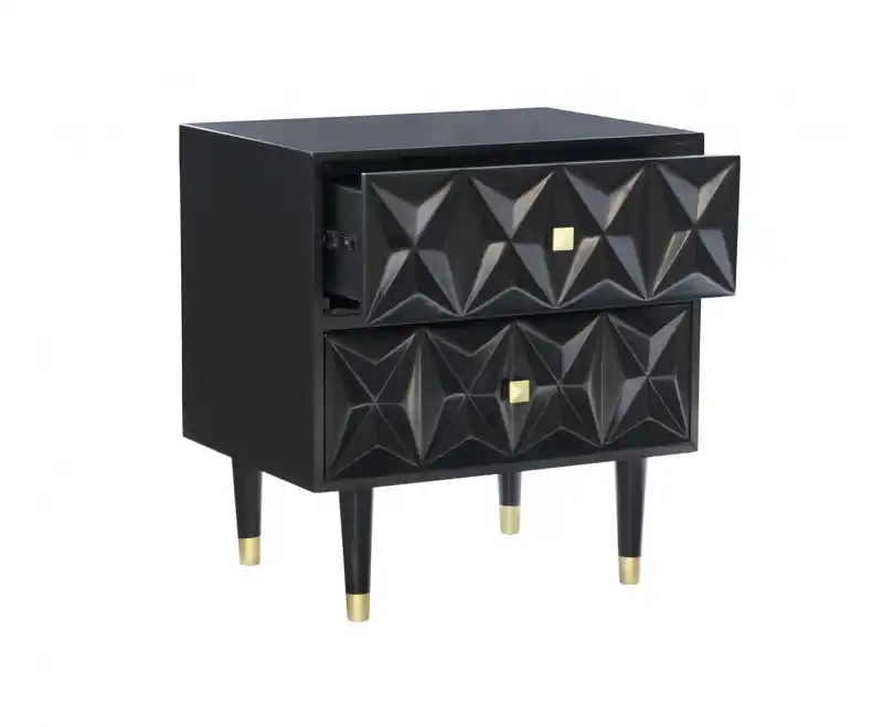 2-Drawer Textured Nightstand