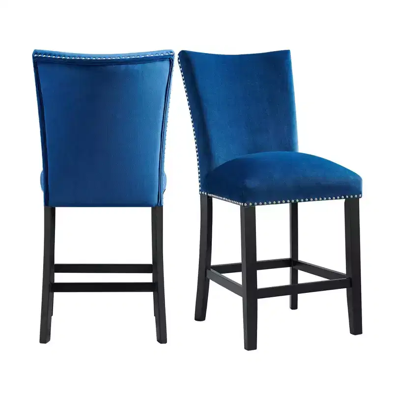 Set of 2 Celine Velvet Counter Height Barstools - Picket House Furnishings
