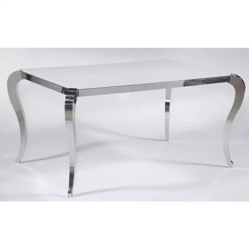 Glass Top Dining Table with Cabriole Steel Base