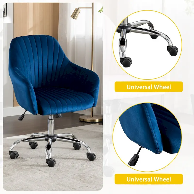 Home Office Leisure Chair with Adjustable Height and Casters