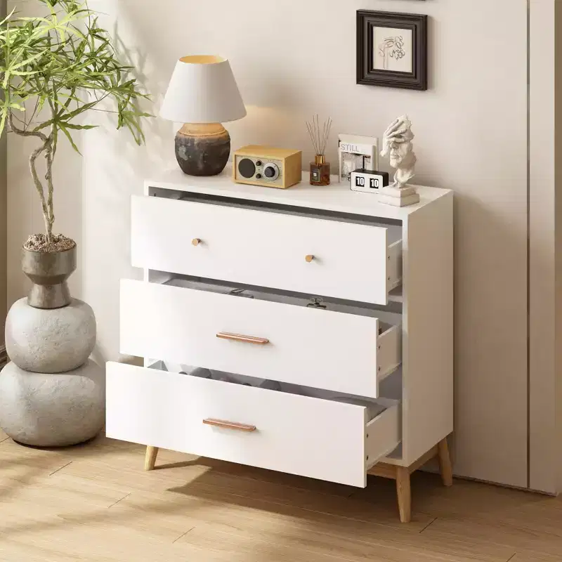 3-Drawer Dresser Storage Cabinet White Chest of Drawers Sideboard - ModernLuxe
