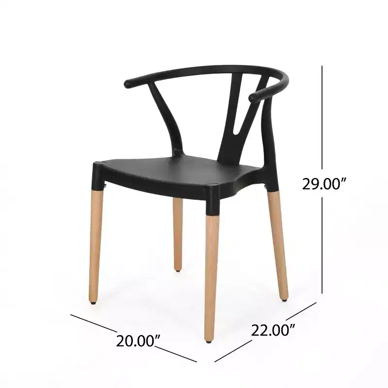 Okak Set of 2 Modern Dining Chairs, Fabric Dining Room Chairs, Upholstered Kitchen Side Chairs with Curved Backrest & Metal Frame