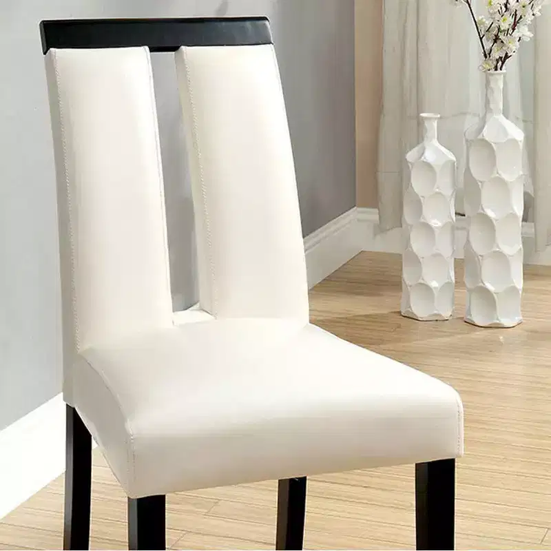Royal Hampton Contemporary Side Chair Withwhite Cal. Foam, Black Finish, Set of 2