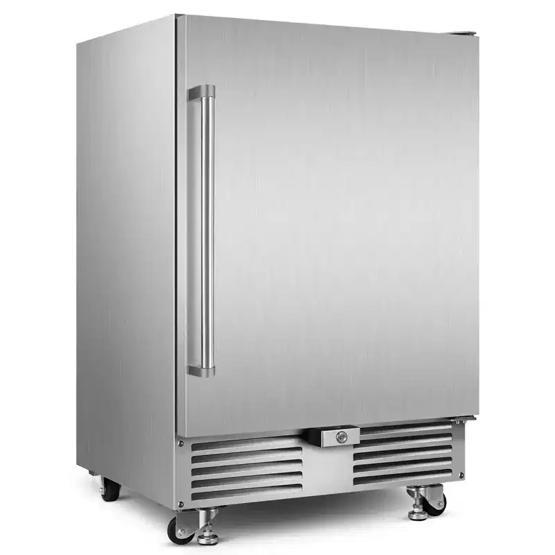 Denjol Built-In/Free-Standing Outdoor Beverage Cooler - 24-inch, 4.9 Cu.Ft., Waterproof, Adjustable Feet for home