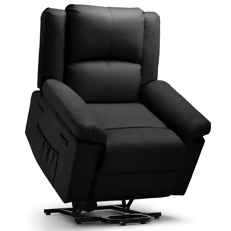 COMHOMA Massage Recliner Chair PU Leather Sofa Power Lift Chair Black