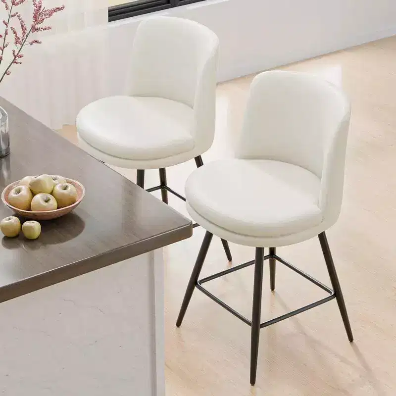Contemporary Bar Stool Swivel Feature, PU Leather & Durable Quality