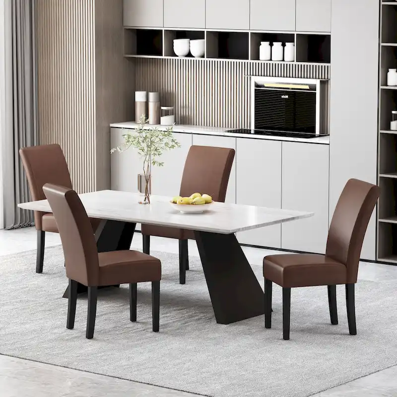 Pertica Patterned Upholstered Dining Chairs (Set of 4) by Christopher Knight Home