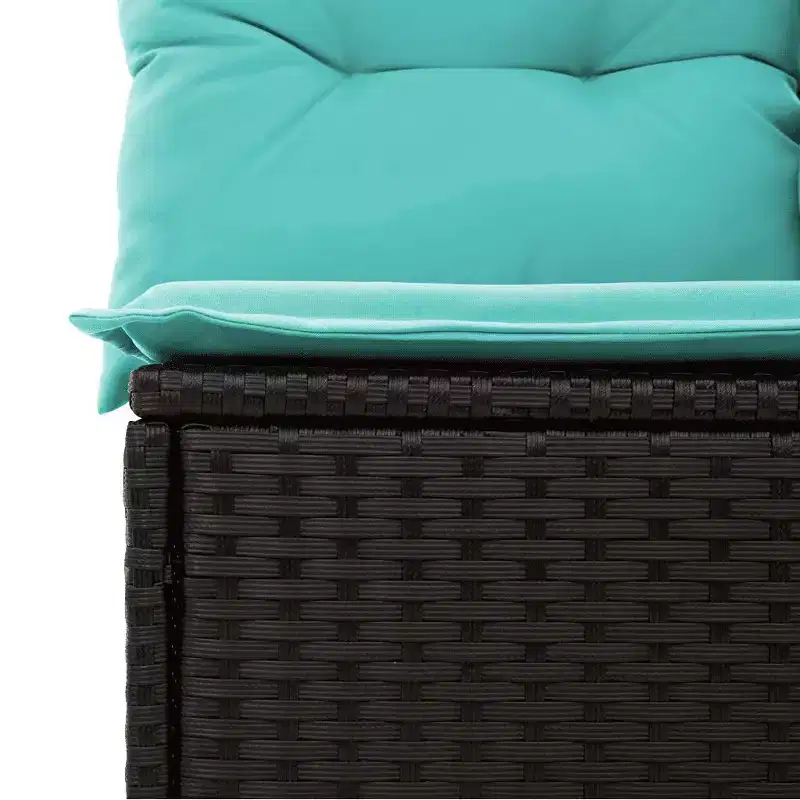 vidaXL 5 Piece Patio Sofa Set with Cushions Black Poly Rattan