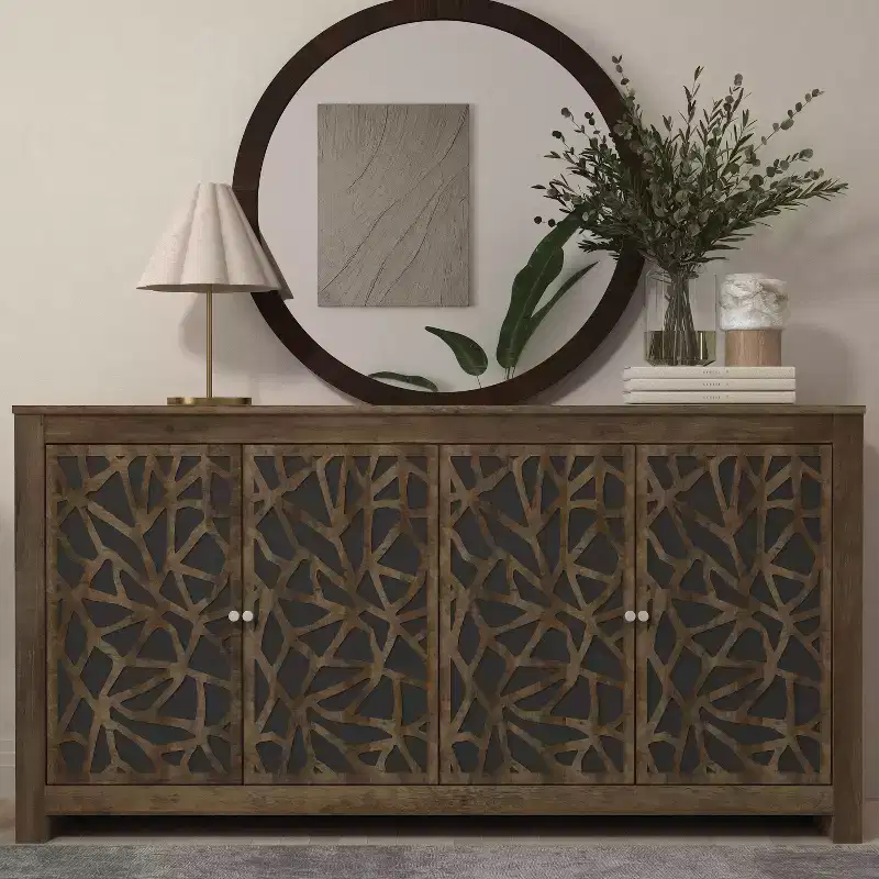 4 Door Sideboard - Knotty Oak