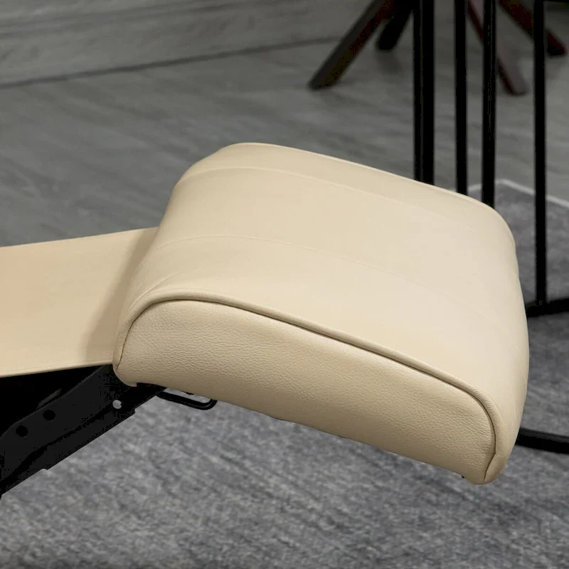 Manual Recliner Chair with Swivel Wood Base and Footrest