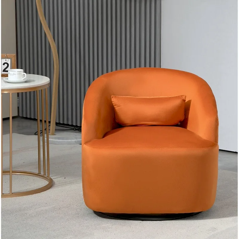 US Pride Furniture Accent Chair with Barrel-shaped Design and 360 Degree Swivel Feature