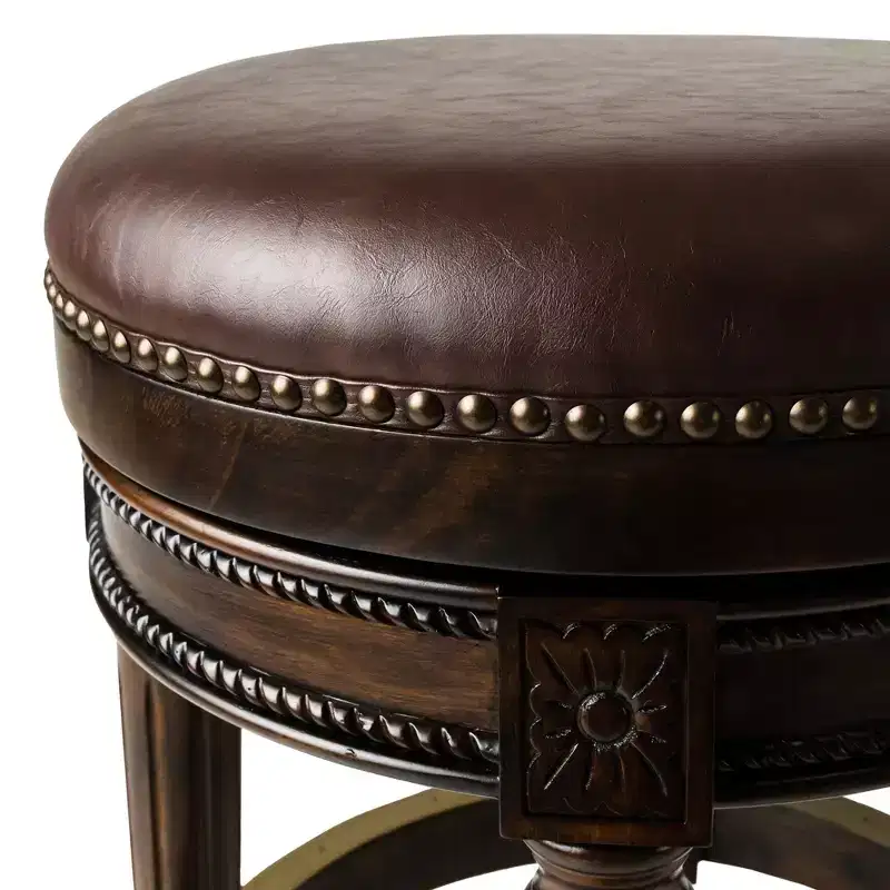 Maven Lane 31 Pullman Backless Swivel Bar Stools with Faux Leather