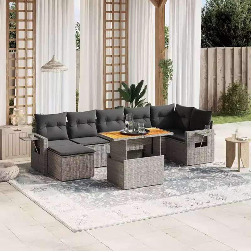 vidaXL Garden Sofa Set Gray