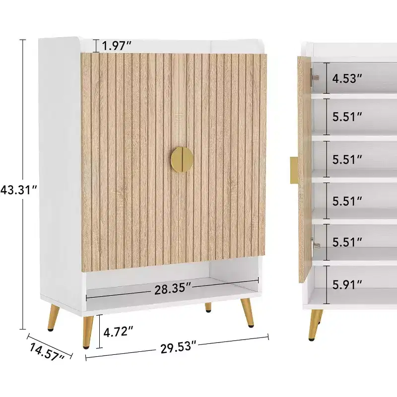Tribesigns 7-Tier Wooden Shoe Cabinet