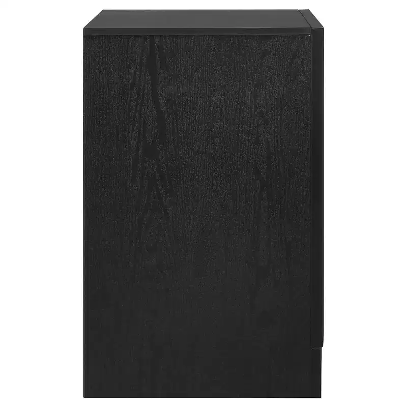 Black / White 2-Drawer Nightstand with Rhinestone Pulls, for 1