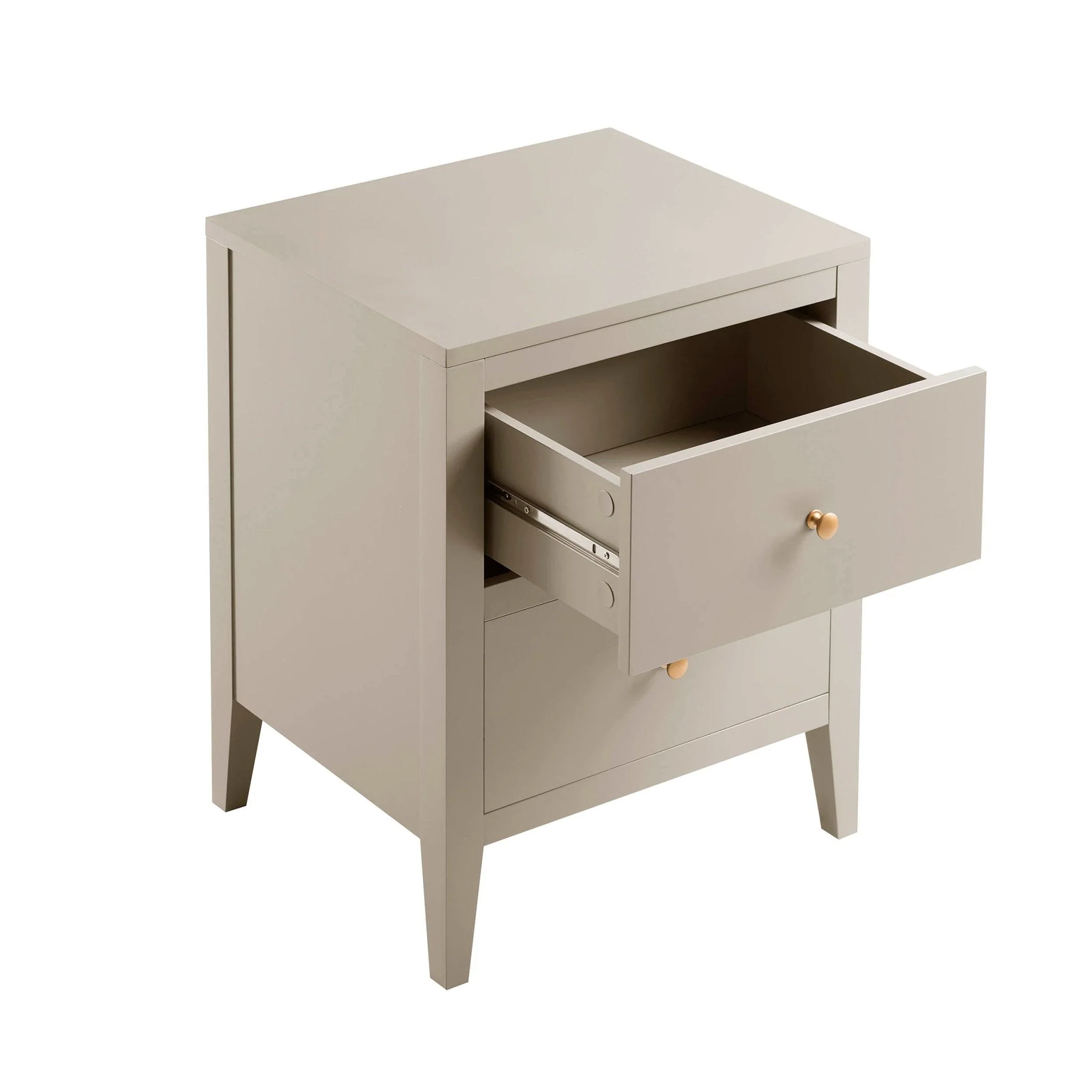 2 Drawer Bedside Table - Taupe