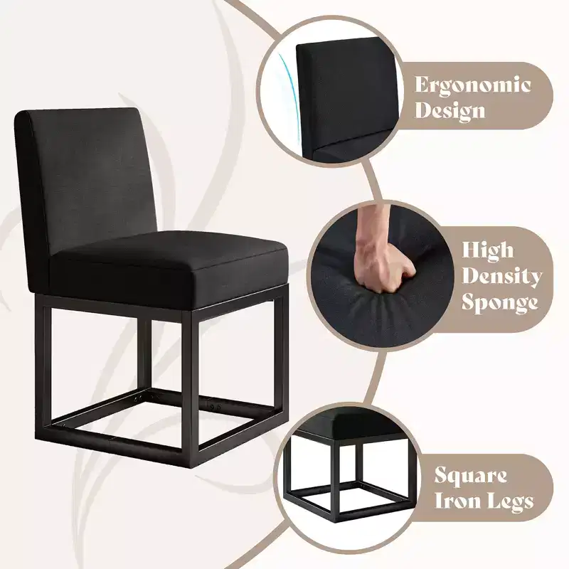 AMERLIFE Mid Century Linen Dining Chairs Set of 6, Modern Upholstered Dinner Chairs