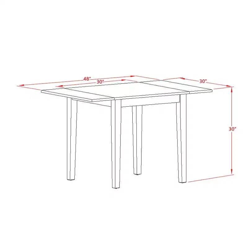 HomeStock Rectangular Table 30X48 With 2 Drop Leaves