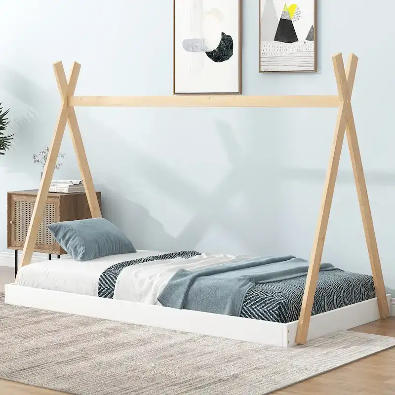 Tent Floor Bed with Triangle Structure