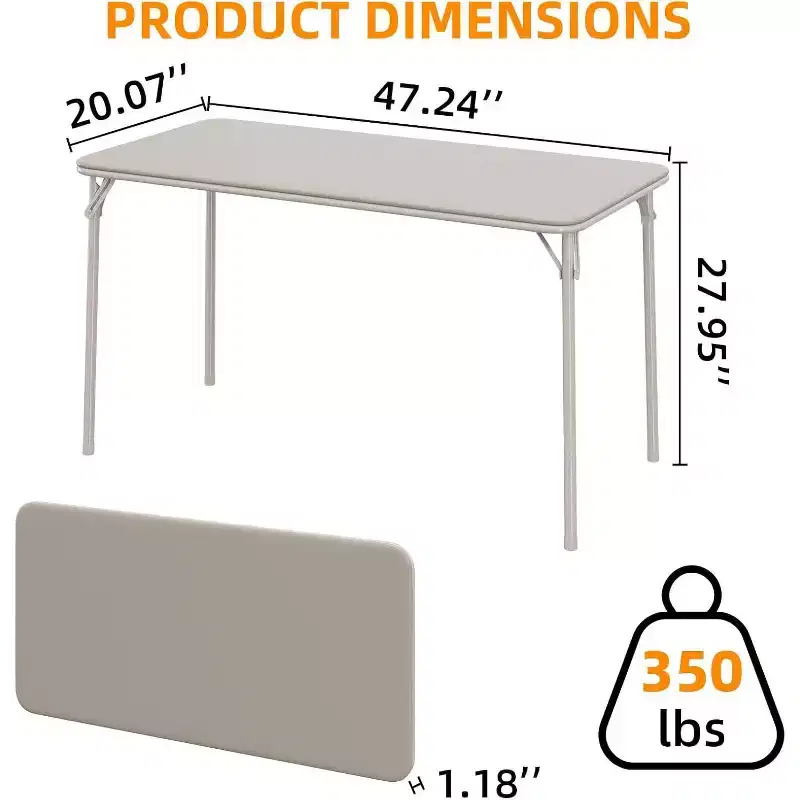 Folding Table,Gaming Desks,Heavy Duty Foldable Tables with PU Leather,Modern Simple Work Desk for Home Office, Gaming Desk