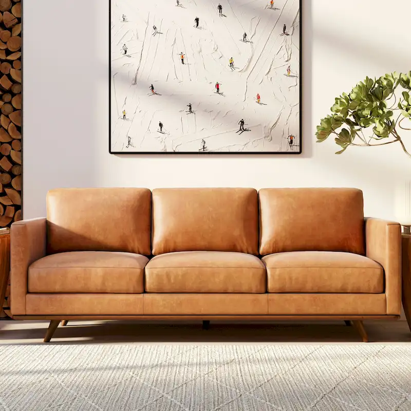 85 Sofa - Full Grain Genuine Italian Leather